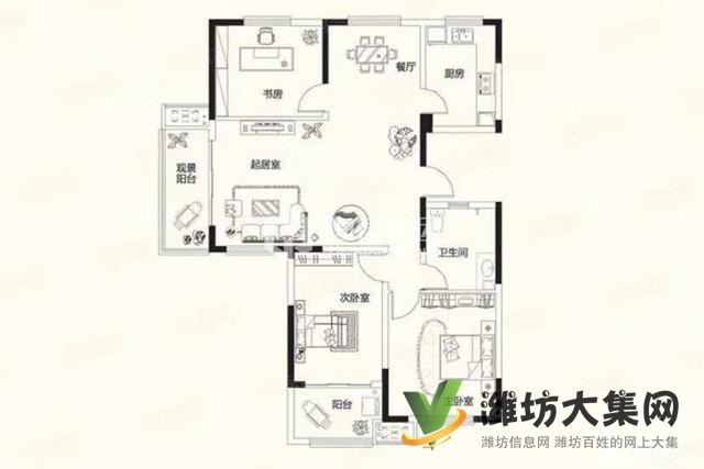 特價房！首付僅需10萬 濰城區政府旁電梯洋房134