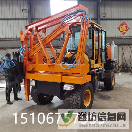 四輪波形護(hù)欄打樁機(jī) 液壓打拔鉆一體機(jī) 高速公路護(hù)欄打樁機(jī)